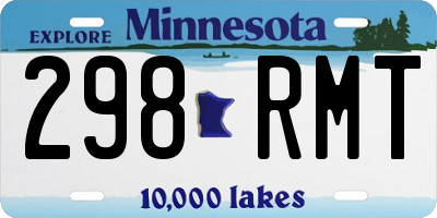 MN license plate 298RMT