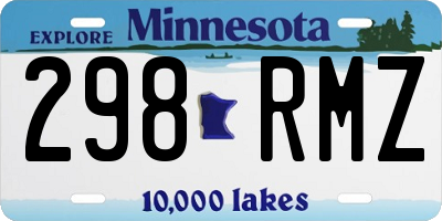 MN license plate 298RMZ