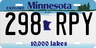MN license plate 298RPY