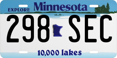 MN license plate 298SEC