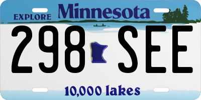 MN license plate 298SEE