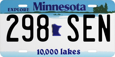 MN license plate 298SEN