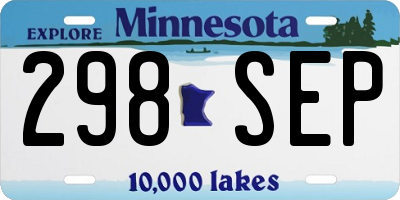 MN license plate 298SEP