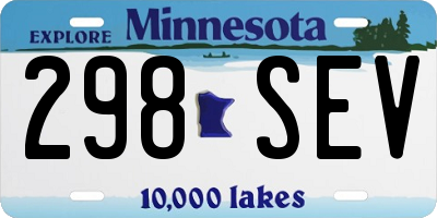 MN license plate 298SEV