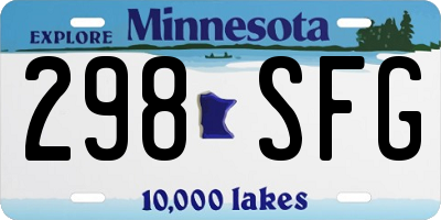 MN license plate 298SFG