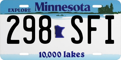 MN license plate 298SFI