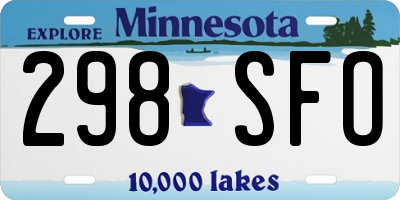 MN license plate 298SFO