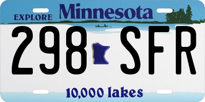 MN license plate 298SFR