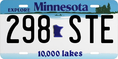 MN license plate 298STE