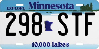 MN license plate 298STF