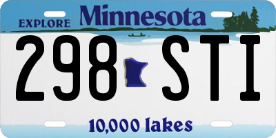 MN license plate 298STI