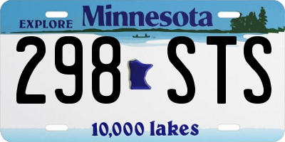 MN license plate 298STS