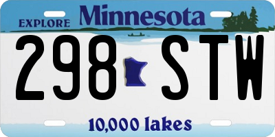 MN license plate 298STW