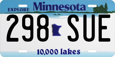 MN license plate 298SUE