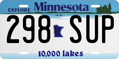 MN license plate 298SUP