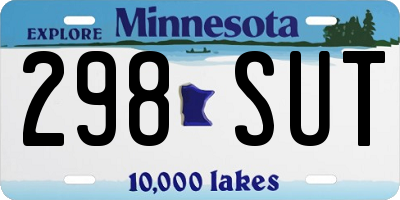 MN license plate 298SUT