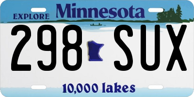 MN license plate 298SUX