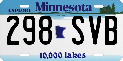 MN license plate 298SVB