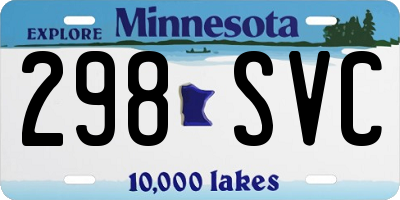 MN license plate 298SVC