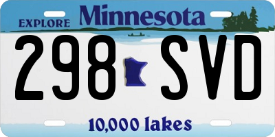 MN license plate 298SVD