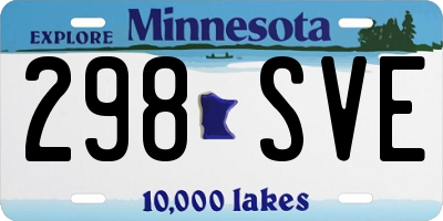 MN license plate 298SVE