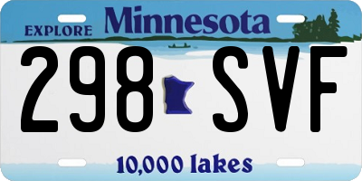 MN license plate 298SVF