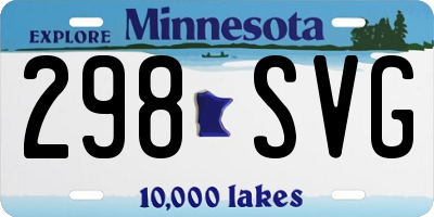 MN license plate 298SVG