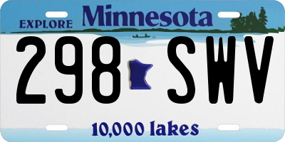 MN license plate 298SWV