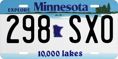 MN license plate 298SXO