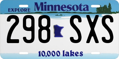 MN license plate 298SXS