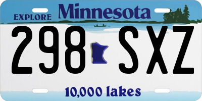 MN license plate 298SXZ
