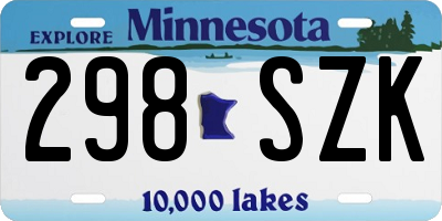 MN license plate 298SZK