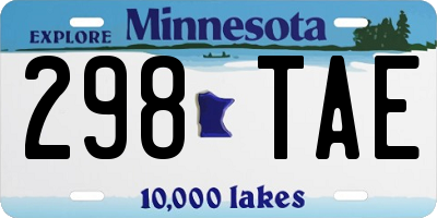 MN license plate 298TAE