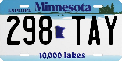 MN license plate 298TAY