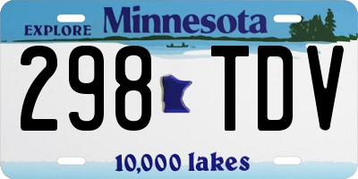 MN license plate 298TDV
