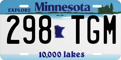 MN license plate 298TGM