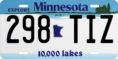 MN license plate 298TIZ