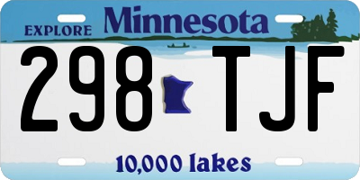 MN license plate 298TJF