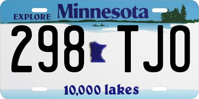MN license plate 298TJO