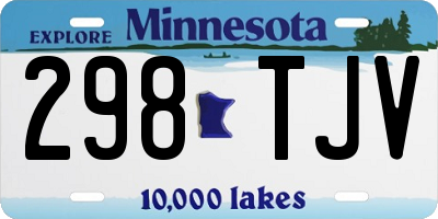 MN license plate 298TJV