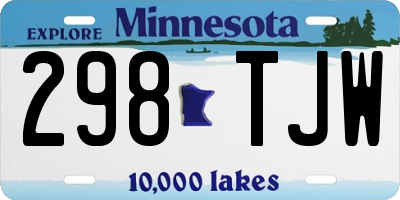 MN license plate 298TJW