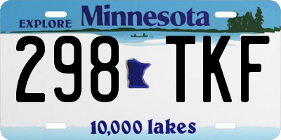 MN license plate 298TKF