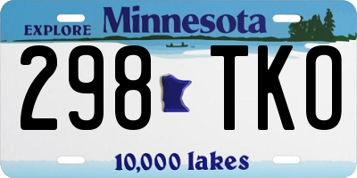 MN license plate 298TKO