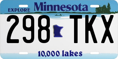 MN license plate 298TKX