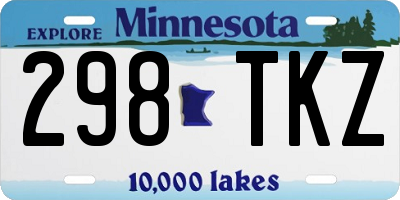 MN license plate 298TKZ