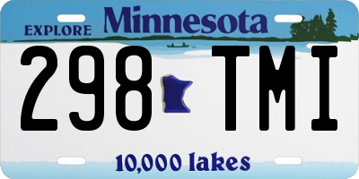 MN license plate 298TMI