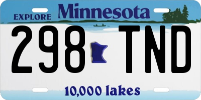 MN license plate 298TND