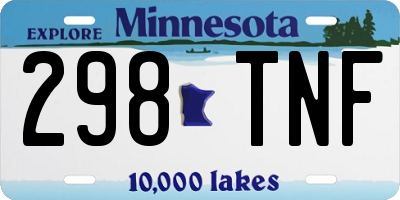 MN license plate 298TNF