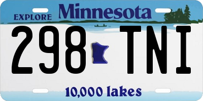 MN license plate 298TNI