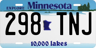 MN license plate 298TNJ